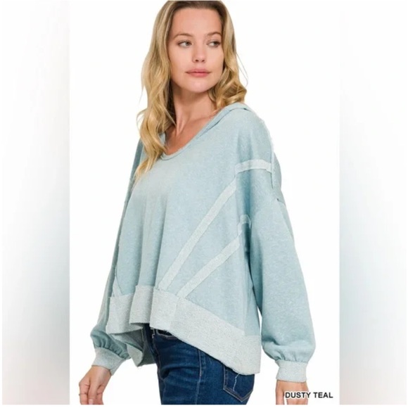 Zenana Outfitters Tops - ❄️ Zenana Dusty Teal Pullover Sweater L/XL